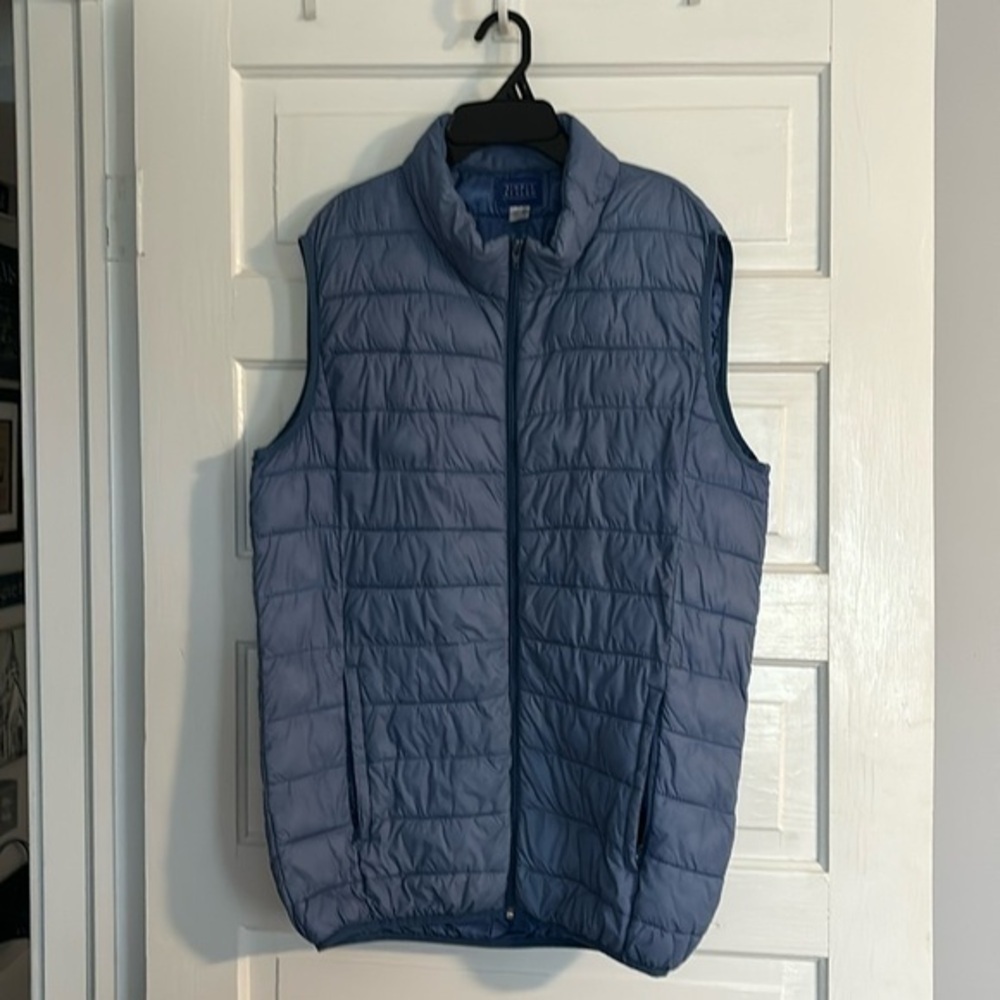 Simply Styled Blue Long Puffer Vest